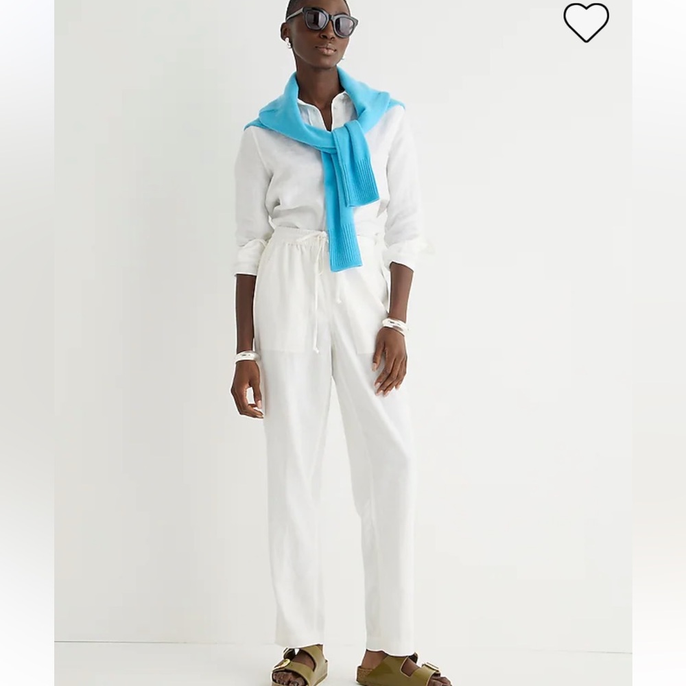 NWT JCrew White Linen Blend Pants